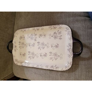 temp-tations presentable ovenware by tara Floral Lace Serving Tray Eggplant